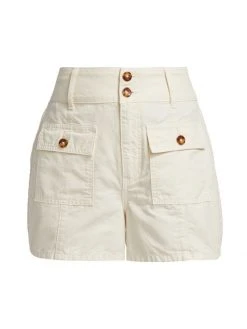 Veronica Beard Abigail High-Rise Cotton Shorts