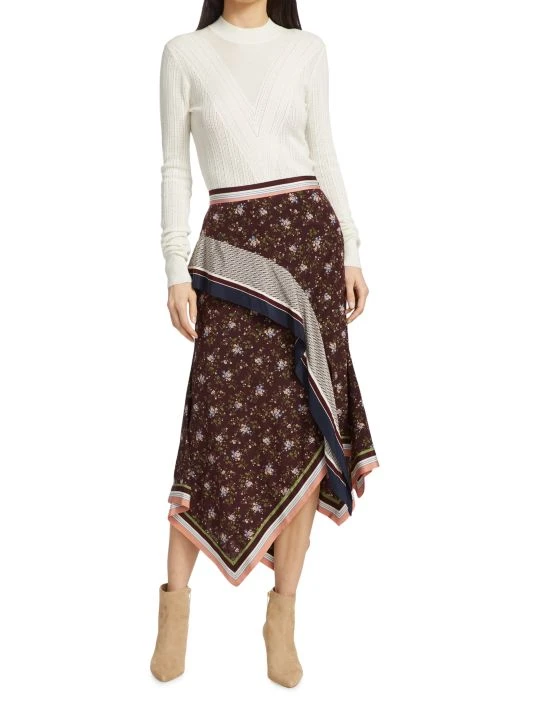 Veronica Beard Kandi Asymmetric Floral Midi-Skirt 4 Veronica Beard Kandi Asymmetric Floral Midi-Skirt - Image 2