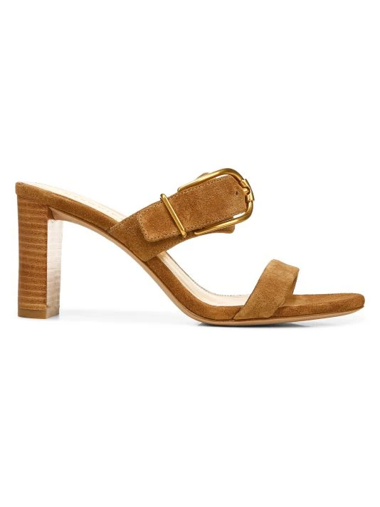 Veronica Beard Griddley Suede Buckle Mules Desert 4 Veronica Beard Griddley Suede Buckle Mules Desert - Image 2