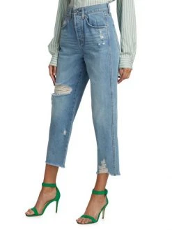 Veronica Beard Blake High-Rise Distressed Straight Crop Jeans 5 Veronica Beard Blake High-Rise Distressed Straight Crop Jeans -Veronica Beard shop unnamed file 1110