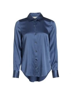 Veronica Beard Morgane Silk Button-Front Shirt