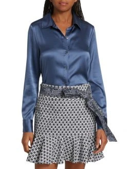 Veronica Beard Morgane Silk Button-Front Shirt -Veronica Beard shop unnamed file 1155