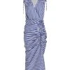 Veronica Beard Teagan Striped Wrap Midi-Dress