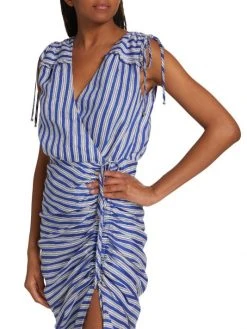 Veronica Beard Teagan Striped Wrap Midi-Dress -Veronica Beard shop unnamed file 1171