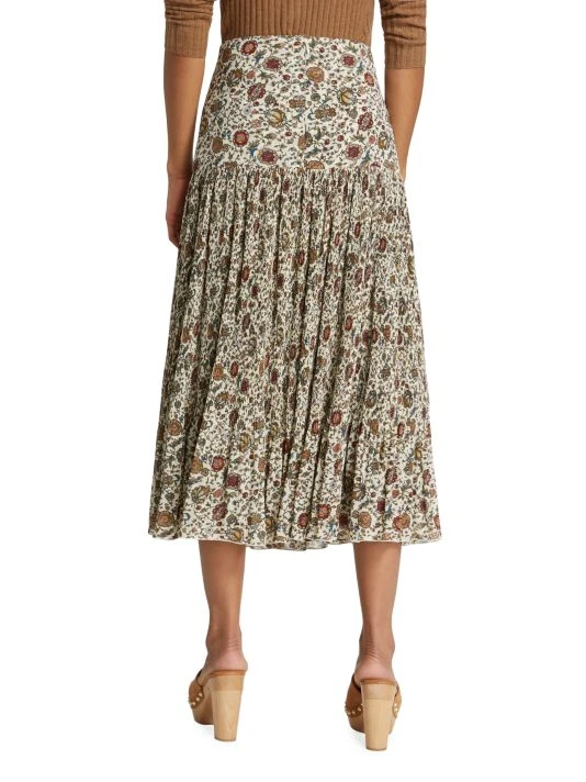 Veronica Beard Levine Pleated Floral Skirt 7 Veronica Beard Levine Pleated Floral Skirt - Image 5