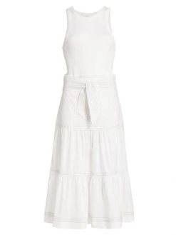 Veronica Beard Austyn Belted Cotton-Blend Midi-Dress Black -Veronica Beard shop unnamed file 1214