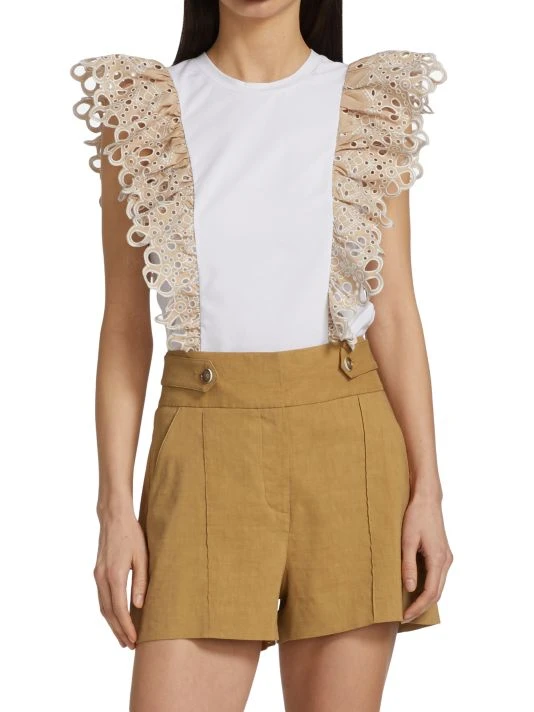 Veronica Beard Jadi Ruffled Cotton Tee 5 Veronica Beard Jadi Ruffled Cotton Tee - Image 3