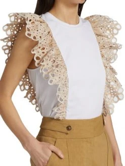 Veronica Beard Jadi Ruffled Cotton Tee 14 Veronica Beard Jadi Ruffled Cotton Tee -Veronica Beard shop unnamed file 1220