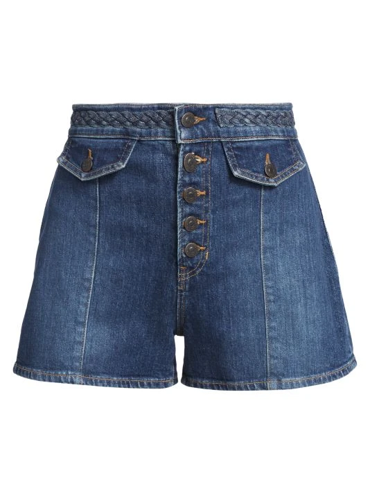 Veronica Beard Sophie Braided Stretch Denim Short 3 Veronica Beard Sophie Braided Stretch Denim Short