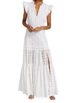 Veronica Beard Satori Eyelet Cap-Sleeve Dress 4 Veronica Beard Satori Eyelet Cap-Sleeve Dress -Veronica Beard shop unnamed file 1243