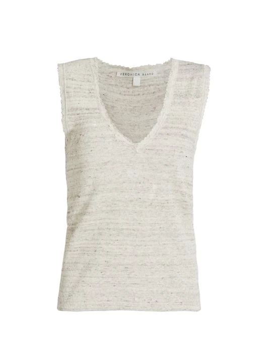 Veronica Beard Shaz Linen-Blend Knit Tank 3 Veronica Beard Shaz Linen-Blend Knit Tank