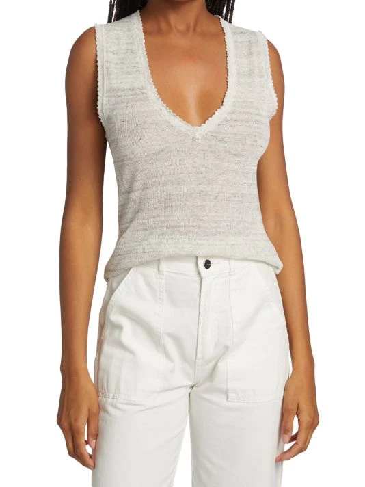 Veronica Beard Shaz Linen-Blend Knit Tank 5 Veronica Beard Shaz Linen-Blend Knit Tank - Image 3