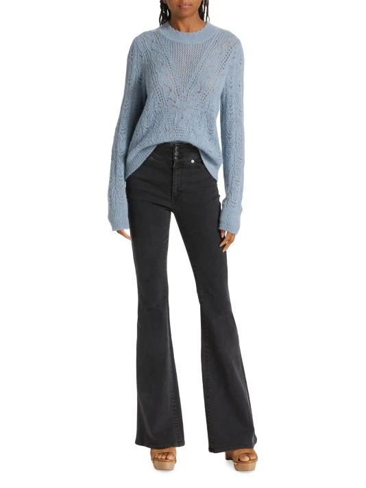 Veronica Beard Makani Pointelle Knit Pullover Sweater Ivory 4 Veronica Beard Makani Pointelle Knit Pullover Sweater Ivory - Image 2