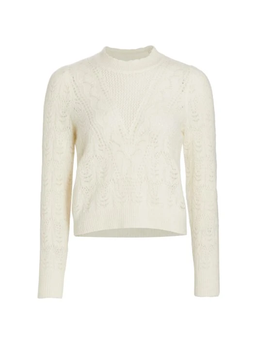 Veronica Beard Makani Pointelle Knit Pullover Sweater Ivory 6 Veronica Beard Makani Pointelle Knit Pullover Sweater Ivory - Image 4