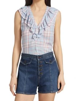 Veronica Beard Leina Ruffled Checkered Button-Front Shirt 11 Veronica Beard Leina Ruffled Checkered Button-Front Shirt -Veronica Beard shop unnamed file 1271