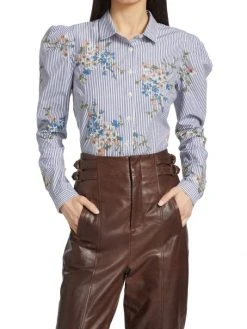 Veronica Beard Signy Embroidered Striped Cotton Shirt 11 Veronica Beard Signy Embroidered Striped Cotton Shirt -Veronica Beard shop unnamed file 1278