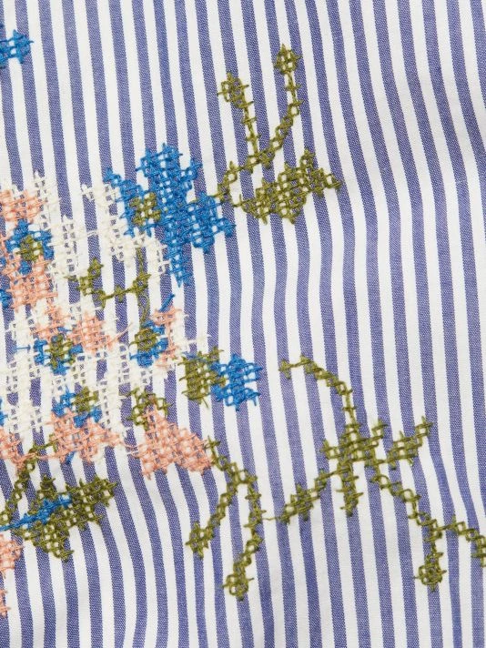 Veronica Beard Signy Embroidered Striped Cotton Shirt 9 Veronica Beard Signy Embroidered Striped Cotton Shirt - Image 7