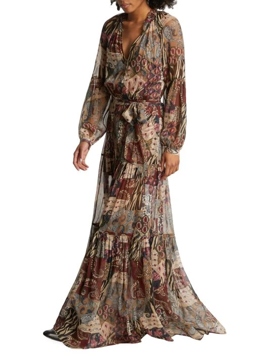 Veronica Beard Isra Printed Silk Maxi Dress 5 Veronica Beard Isra Printed Silk Maxi Dress - Image 3