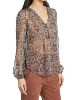 Veronica Beard Lowell Paisley Silk Blouse 12 Veronica Beard Lowell Paisley Silk Blouse -Veronica Beard shop unnamed file 134