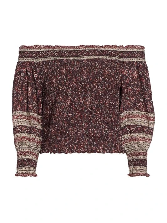 Veronica Beard Rosalinda Smocked Off-The-Shoulder Top 3 Veronica Beard Rosalinda Smocked Off-The-Shoulder Top