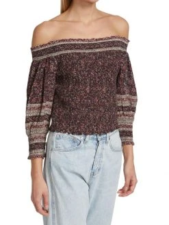 Veronica Beard Rosalinda Smocked Off-The-Shoulder Top 12 Veronica Beard Rosalinda Smocked Off-The-Shoulder Top -Veronica Beard shop unnamed file 1353