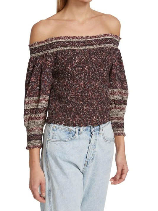 Veronica Beard Rosalinda Smocked Off-The-Shoulder Top 6 Veronica Beard Rosalinda Smocked Off-The-Shoulder Top - Image 4