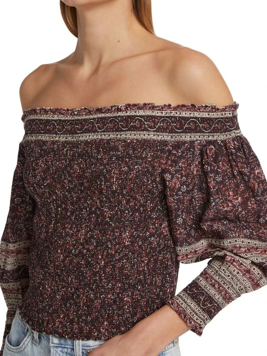 Veronica Beard Rosalinda Smocked Off-The-Shoulder Top 8 Veronica Beard Rosalinda Smocked Off-The-Shoulder Top - Image 6