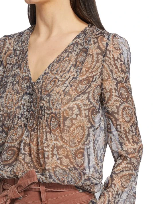 Veronica Beard Lowell Paisley Silk Blouse 8 Veronica Beard Lowell Paisley Silk Blouse - Image 6
