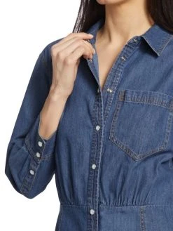 Veronica Beard Keston Snap-Front Denim Shirtdress -Veronica Beard shop unnamed file 1375