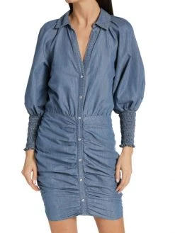 Veronica Beard Allie Ruched Chambray Minidress 4 Veronica Beard Allie Ruched Chambray Minidress -Veronica Beard shop unnamed file 1404