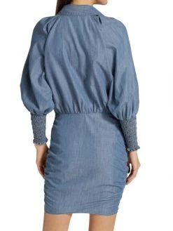 Veronica Beard Allie Ruched Chambray Minidress 6 Veronica Beard Allie Ruched Chambray Minidress -Veronica Beard shop unnamed file 1406