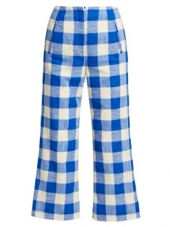 Veronica Beard Dova Checked Cropped Pants