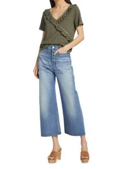 Veronica Beard Dubois Ruffled Cotton Tee -Veronica Beard shop unnamed file 1466