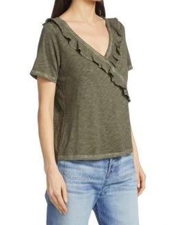 Veronica Beard Dubois Ruffled Cotton Tee -Veronica Beard shop unnamed file 1468