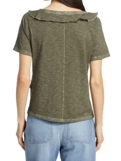 Veronica Beard Dubois Ruffled Cotton Tee -Veronica Beard shop unnamed file 1469