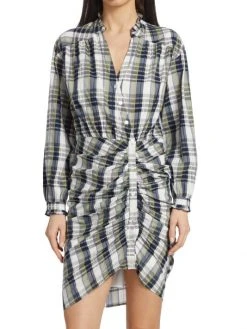 Veronica Beard Vilette Plaid Cotton-Blend Shirtdress -Veronica Beard shop unnamed file 147
