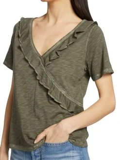 Veronica Beard Dubois Ruffled Cotton Tee -Veronica Beard shop unnamed file 1470