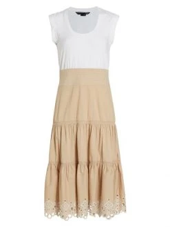 Veronica Beard Amaia Eyelet Cotton-Blend Midi-Dress Light White -Veronica Beard shop unnamed file 1474
