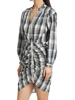 Veronica Beard Vilette Plaid Cotton-Blend Shirtdress -Veronica Beard shop unnamed file 148