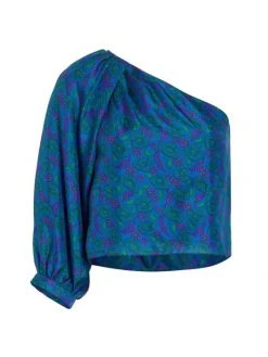 Veronica Beard Lyric One-Shoulder Silk Top
