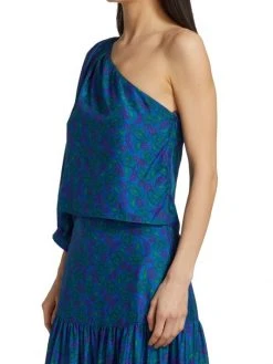 Veronica Beard Lyric One-Shoulder Silk Top -Veronica Beard shop unnamed file 1486