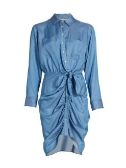 Veronica Beard Sierra Ruched Shirtdress