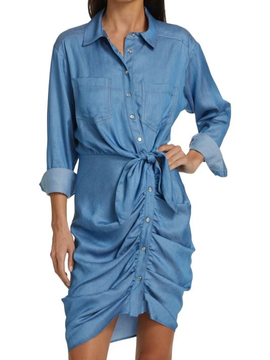 Veronica Beard Sierra Ruched Shirtdress 5 Veronica Beard Sierra Ruched Shirtdress - Image 3