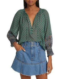 Veronica Beard Amato Paisley Silk Top -Veronica Beard shop unnamed file 154