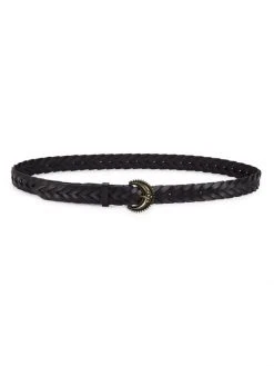 Veronica Beard Leo Braided Leather Belt Black -Veronica Beard shop unnamed file 1553