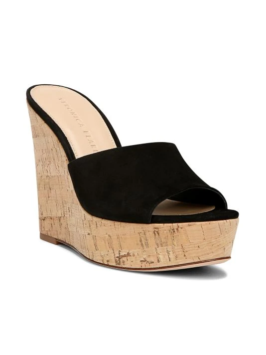 Veronica Beard Dali Suede & Cork Wedge Platform Sandals 4 Veronica Beard Dali Suede & Cork Wedge Platform Sandals - Image 2