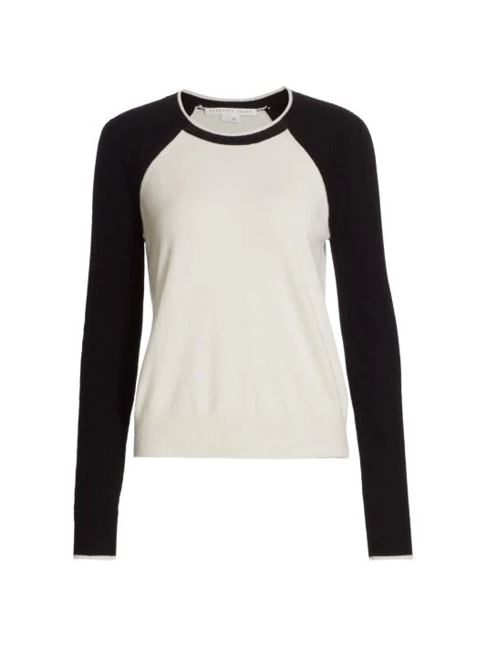 Veronica Beard Abertina Raglan Sweater Black Ivory 3 Veronica Beard Abertina Raglan Sweater Black Ivory