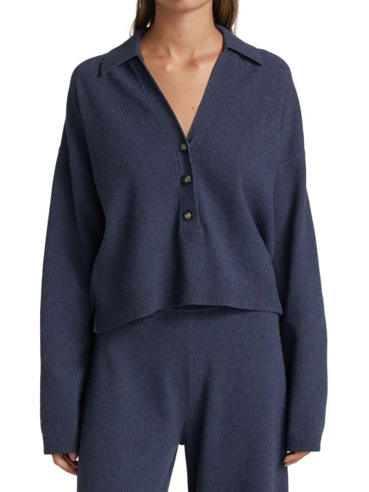Veronica Beard Takira Long-Sleeve Polo Sweater 5 Veronica Beard Takira Long-Sleeve Polo Sweater - Image 3