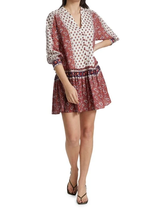 Veronica Beard Jesila Mixed-Paisley Mini Dress 4 Veronica Beard Jesila Mixed-Paisley Mini Dress - Image 2