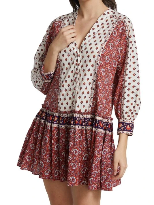 Veronica Beard Jesila Mixed-Paisley Mini Dress 5 Veronica Beard Jesila Mixed-Paisley Mini Dress - Image 3